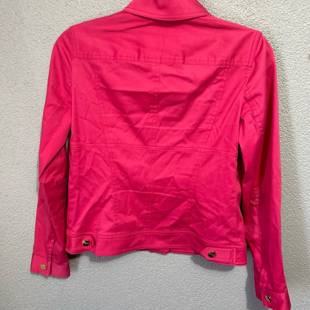 Nwot Jones New York stretch hot pink and gold tone jacket size small petite - Picture 3 of 6